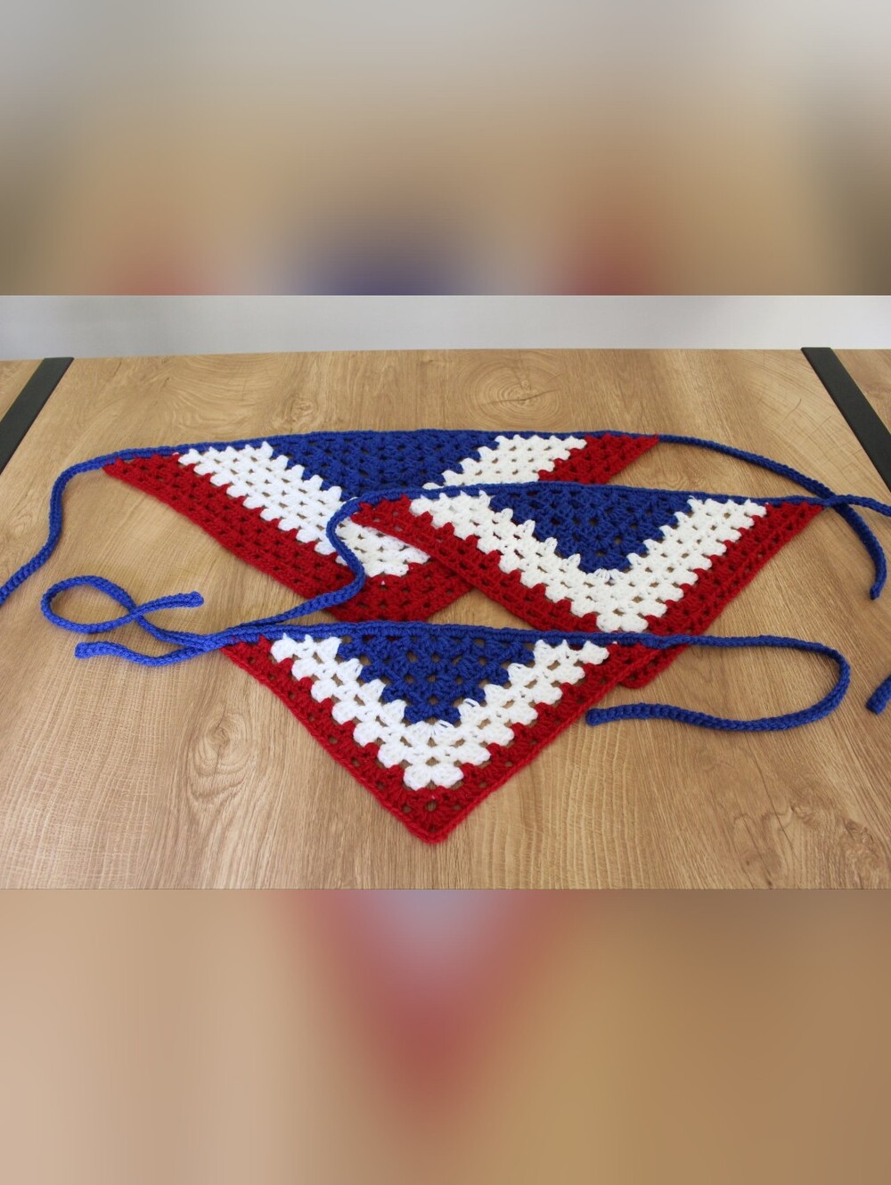 Handmade Patriotic Dog Bandana: Size Medium/Large - Picture 2 of 3